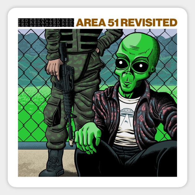 Area 51 Revisited Sticker by Peter Katsanis Art